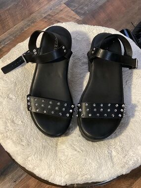 TORRID Black Studded Ankle-Strap Sandals - HOT!
